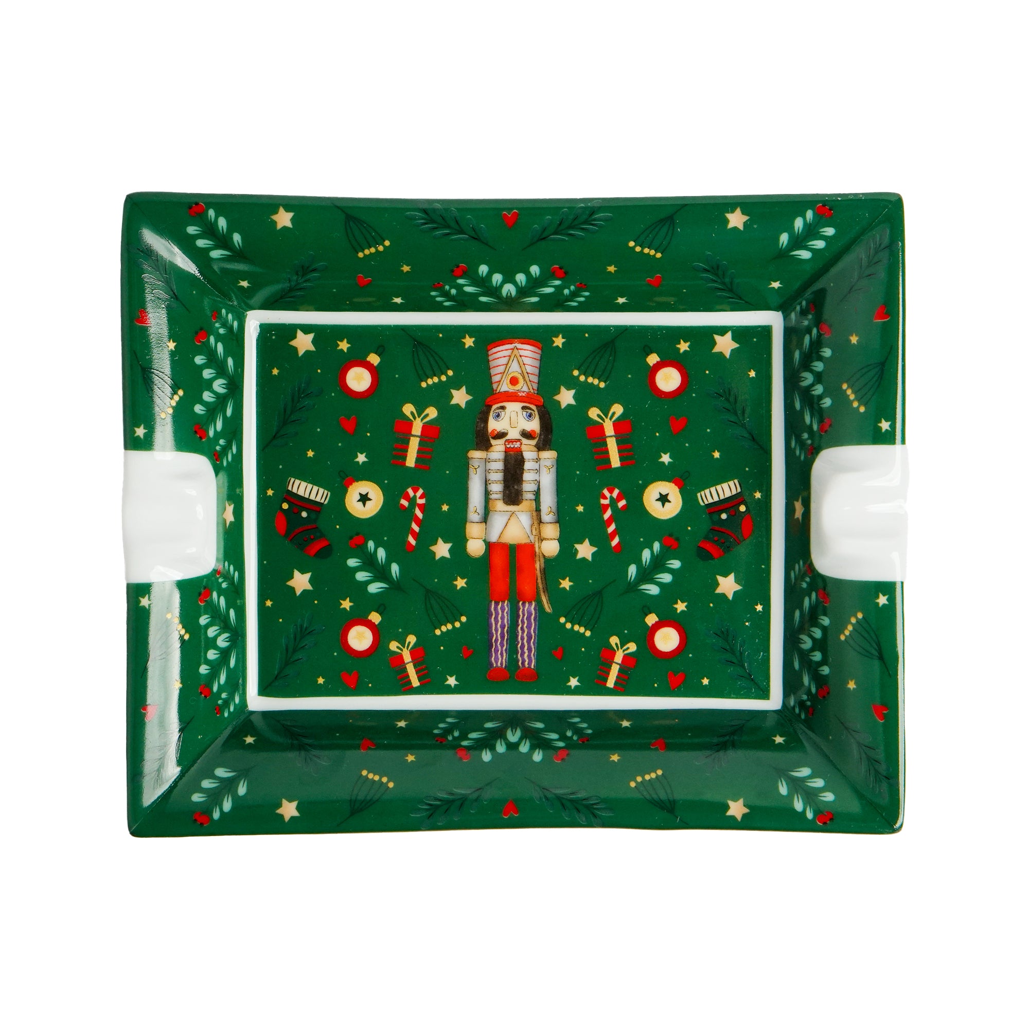 Christmas Nutcracker Green Porselen Kül Tablası