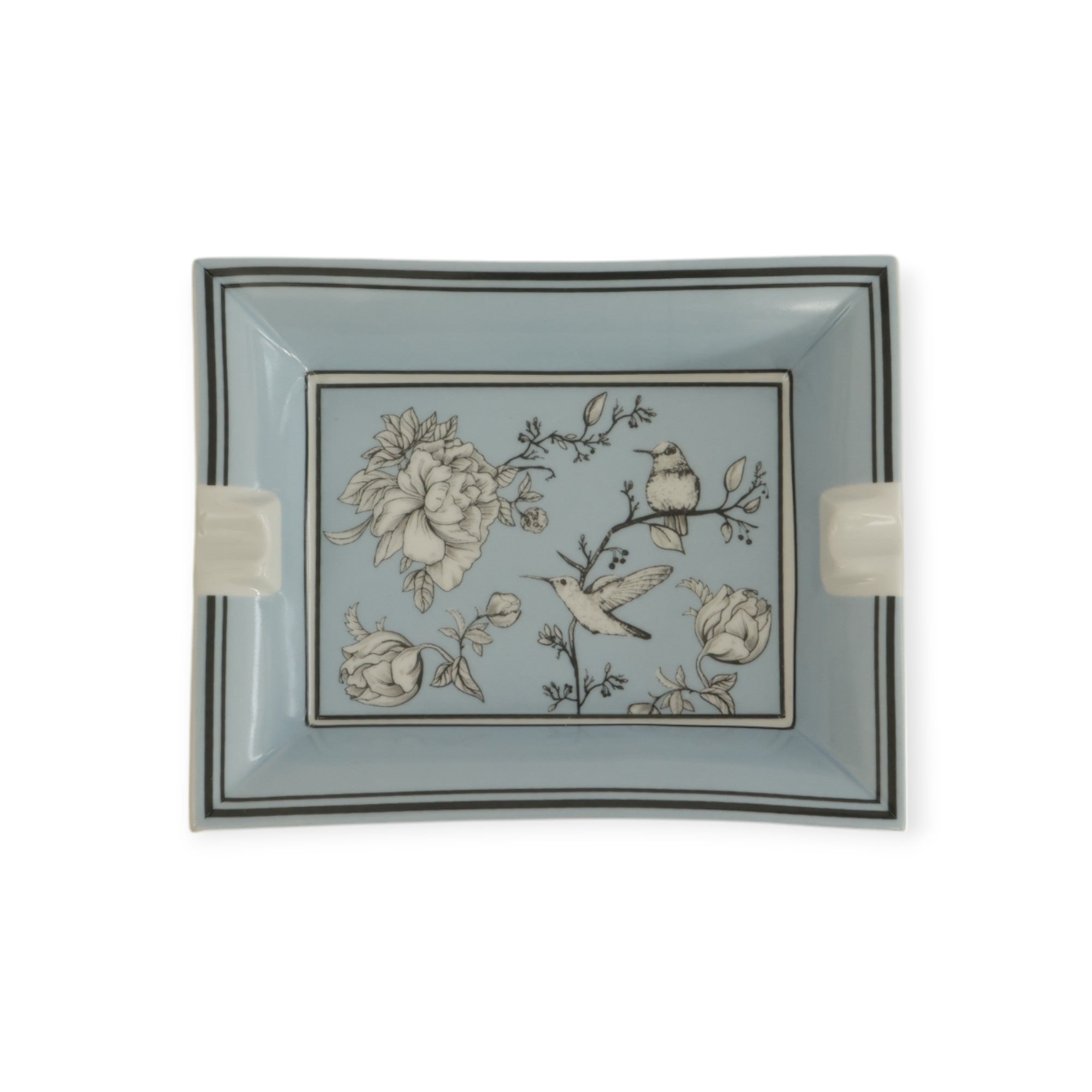 Rose Glow Blue Porselen Kül Tablası