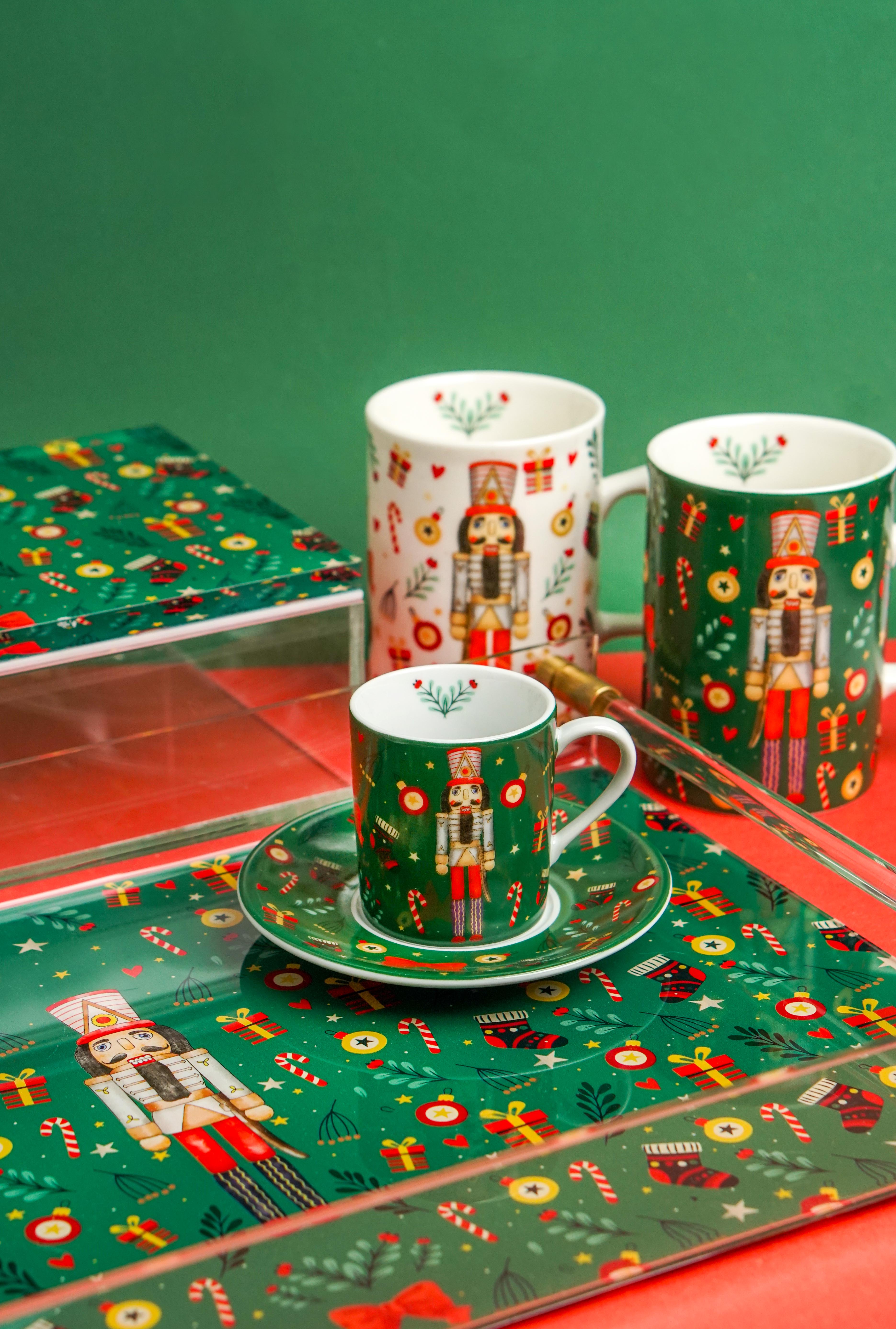 Christmas Nutcracker Green Porselen Kahve Kupası