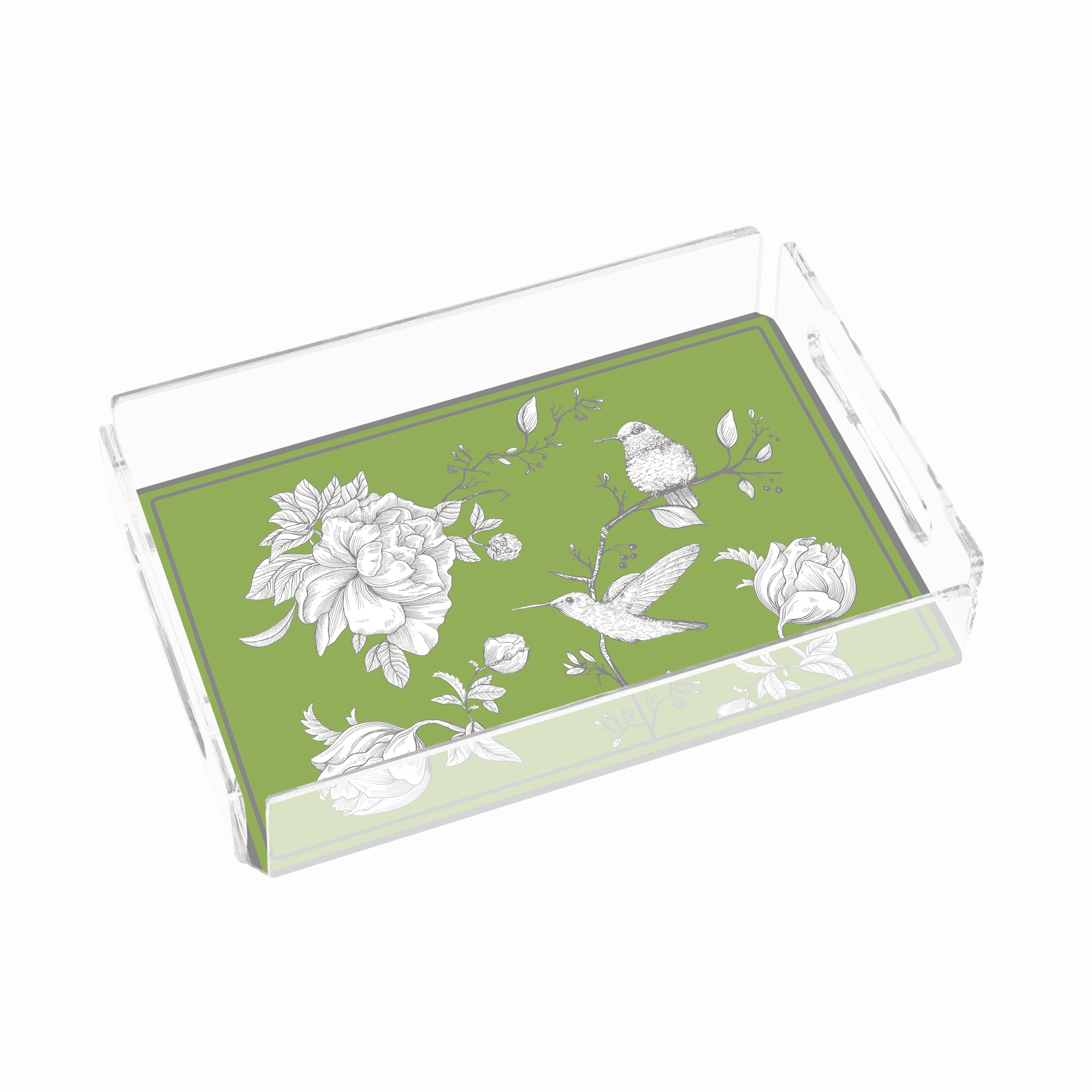 Rose Glow Green 25x17 Pleksi Tepsi