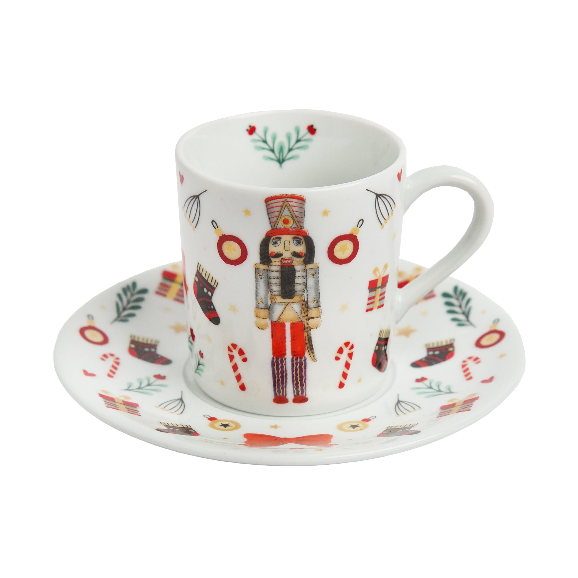 Christmas Nutcracker White Porselen Kahve Fincanı