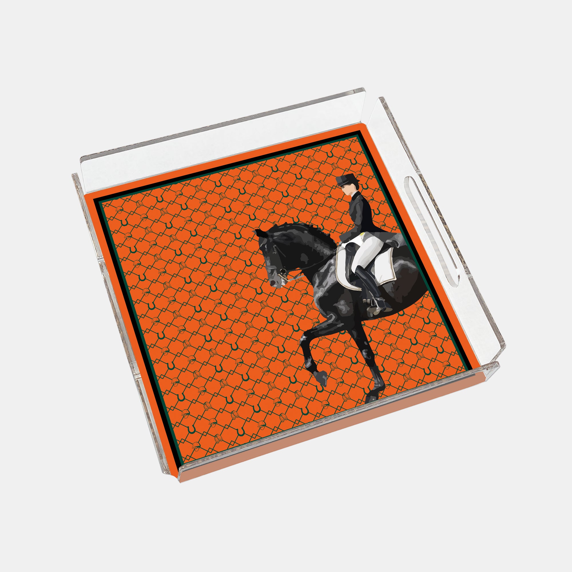 Equestrian Orange 35x35 Pleksi Tepsi