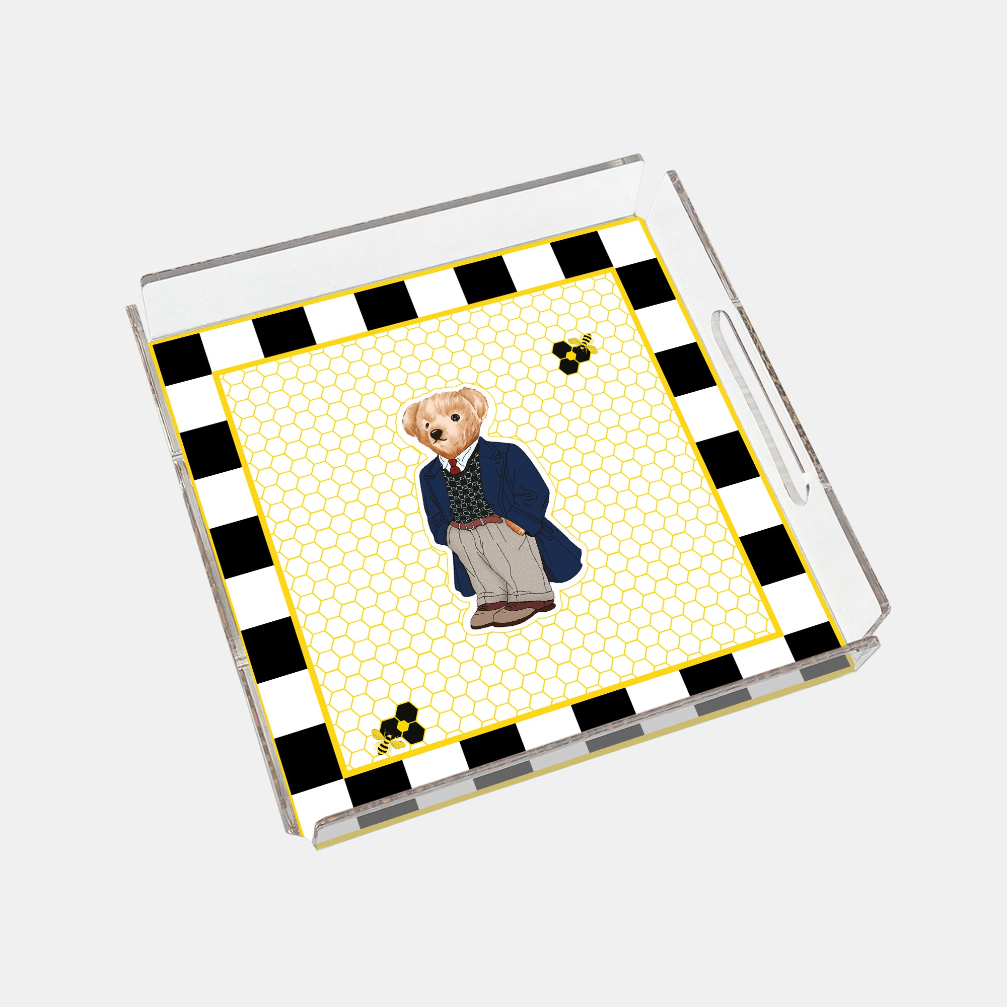 Honey Teddy Bear 35x35 Pleksi Tepsi