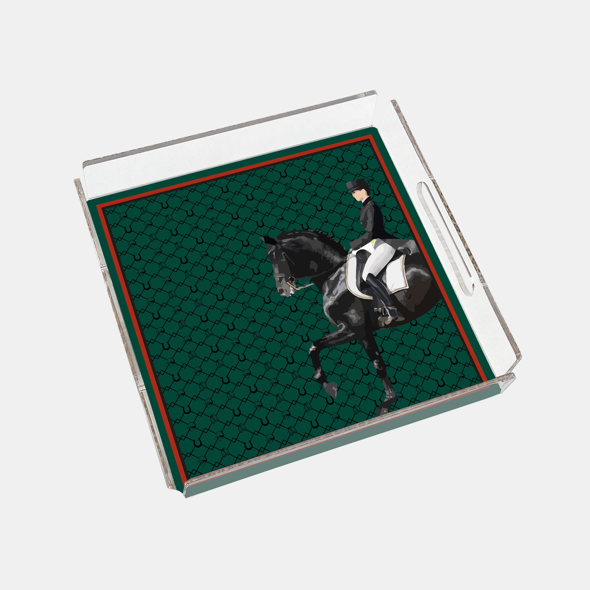 Equestrian Green 35x35 Pleksi Tepsi