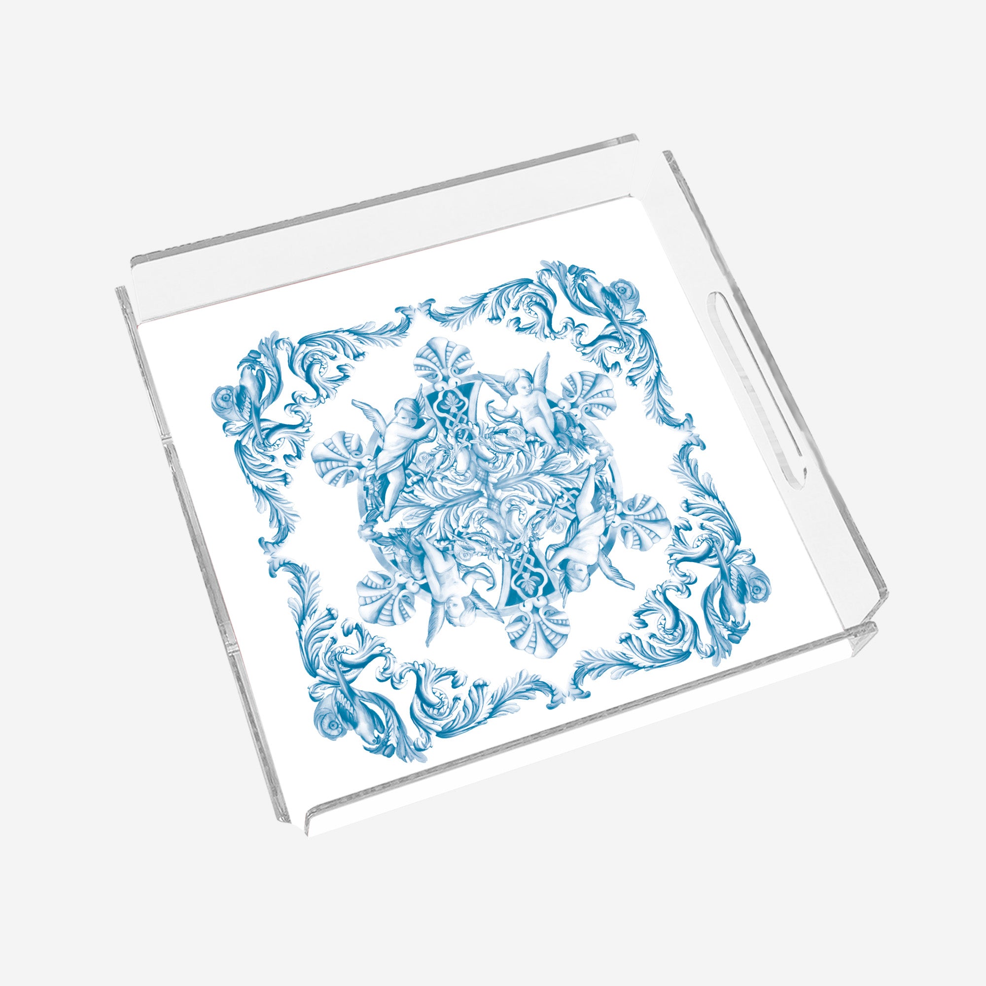 Blue Blanc Royale 35x35 Pleksi Tepsi