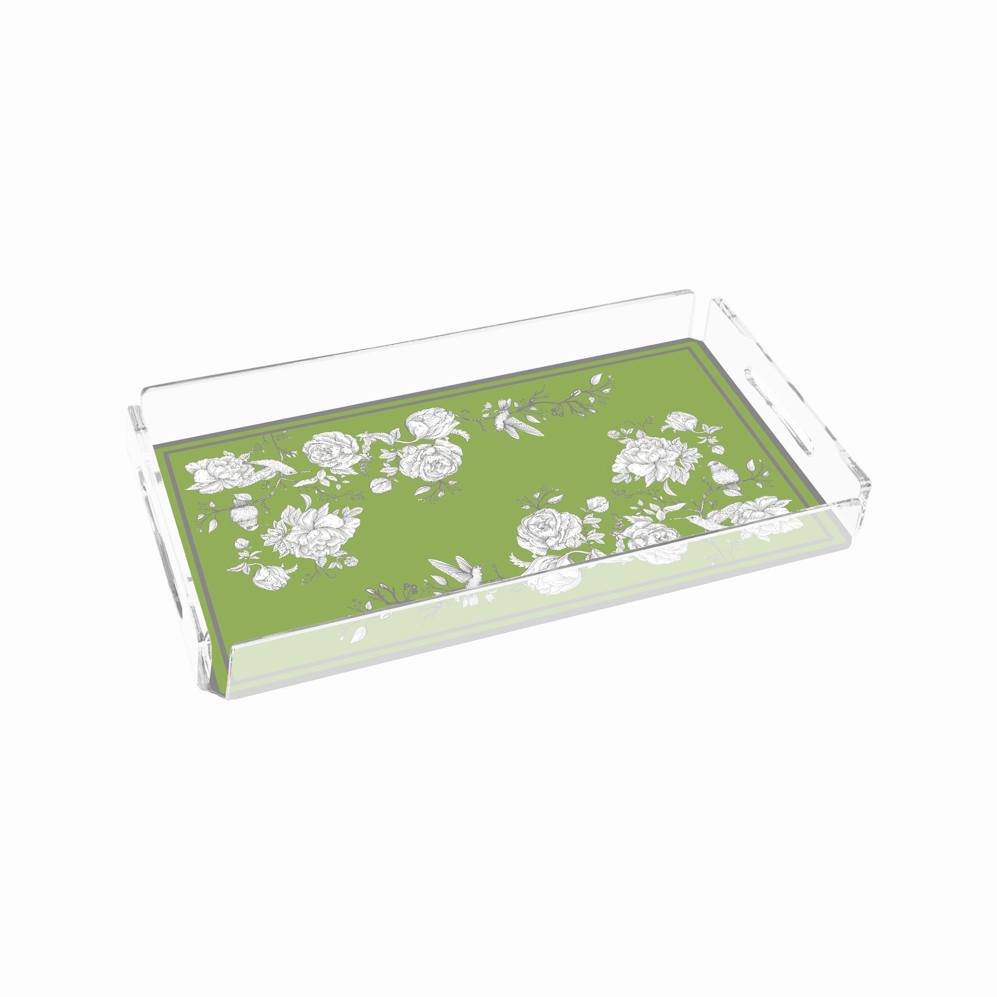 Rose Glow Green 40x20 Pleksi Tepsi