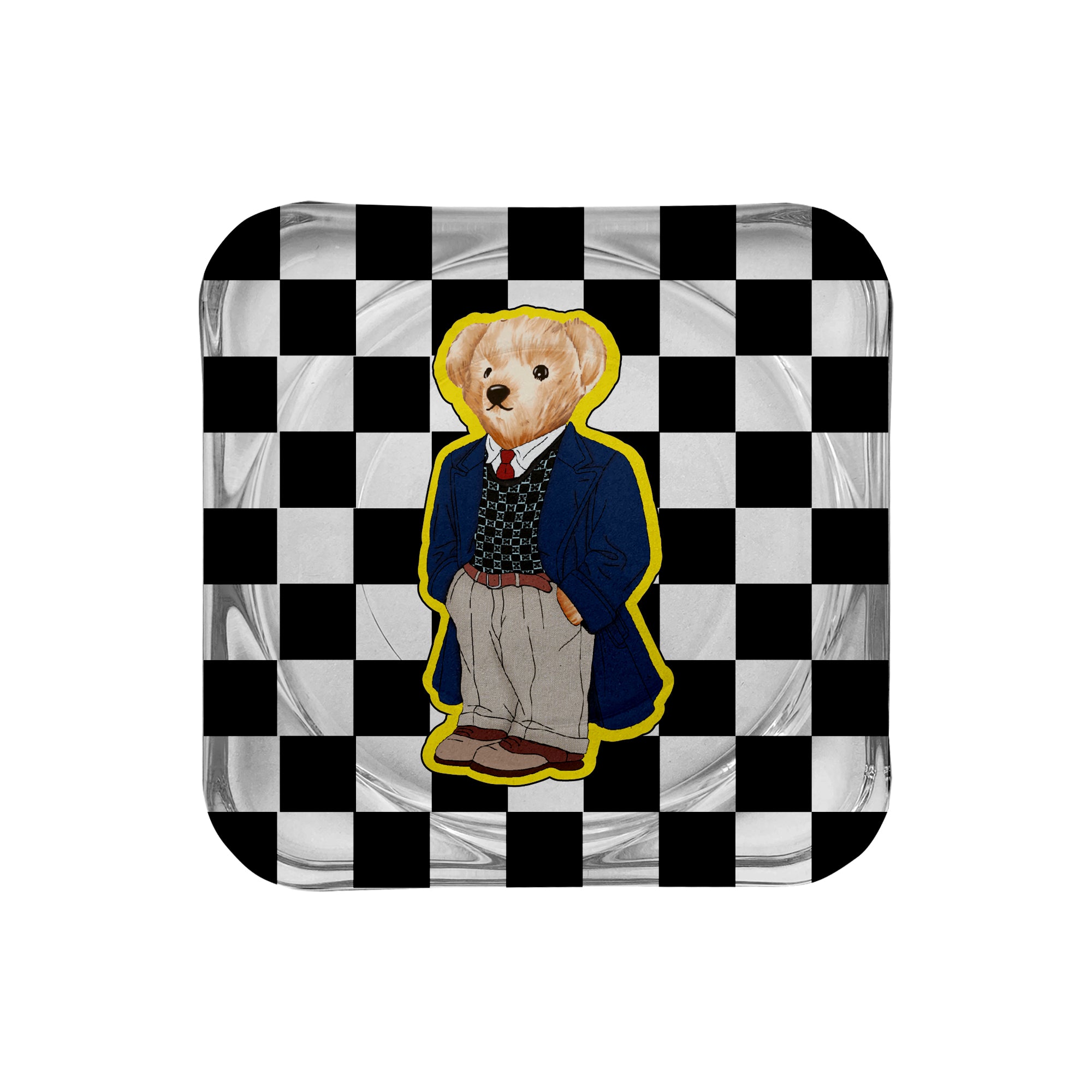 Honey Teddy Bear Cam Bardak Altlığı & Mum Tabağı