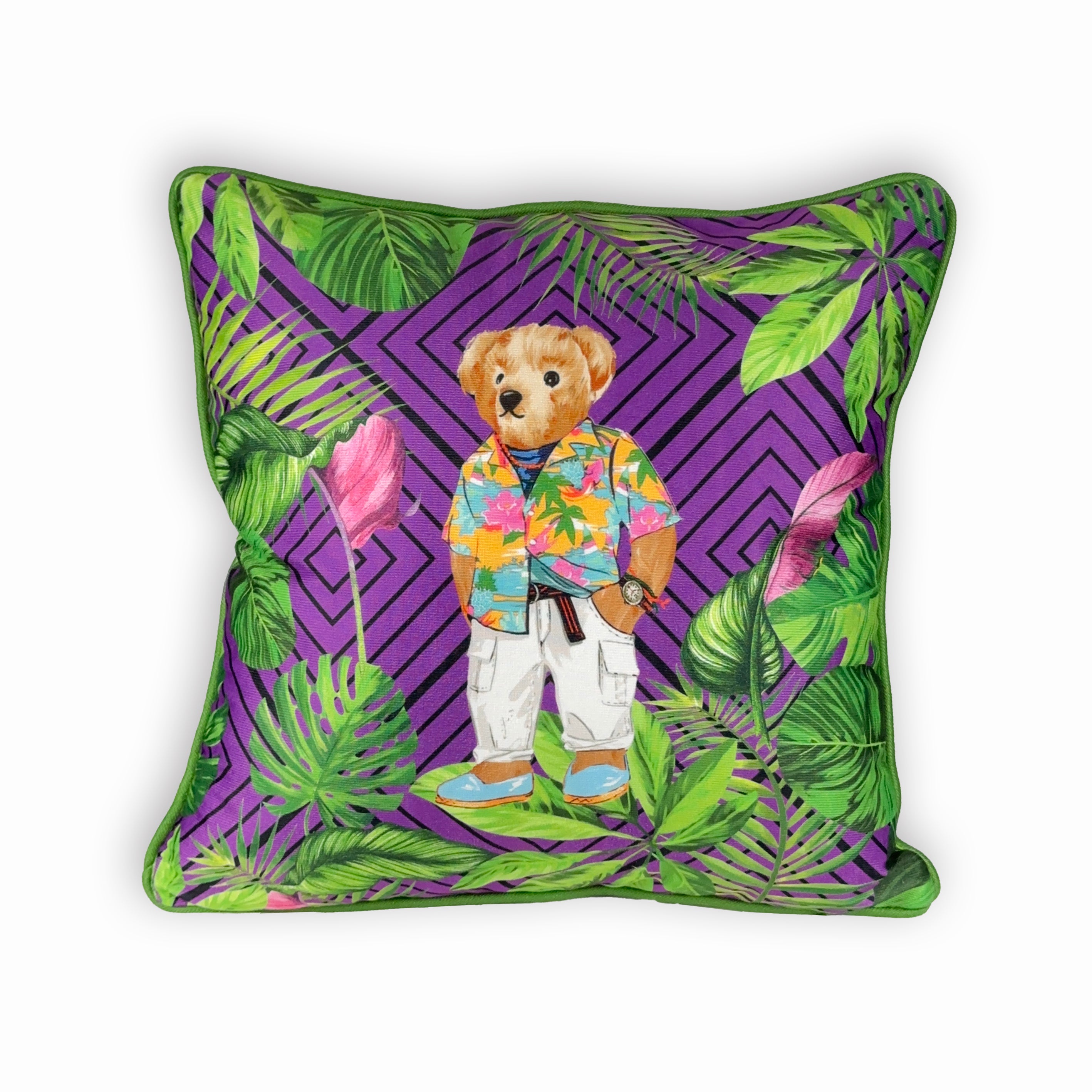 Summer Purple Teddy Bear 45x45 Kırlent