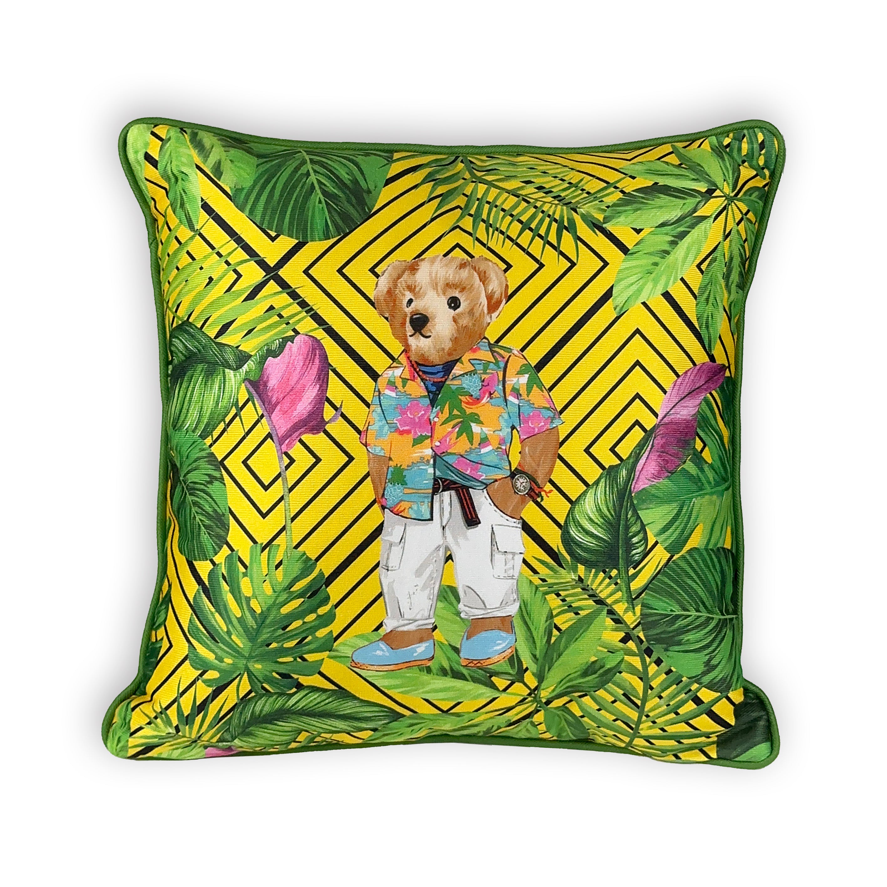 Summer Yellow Teddy Bear 45x45 Kırlent