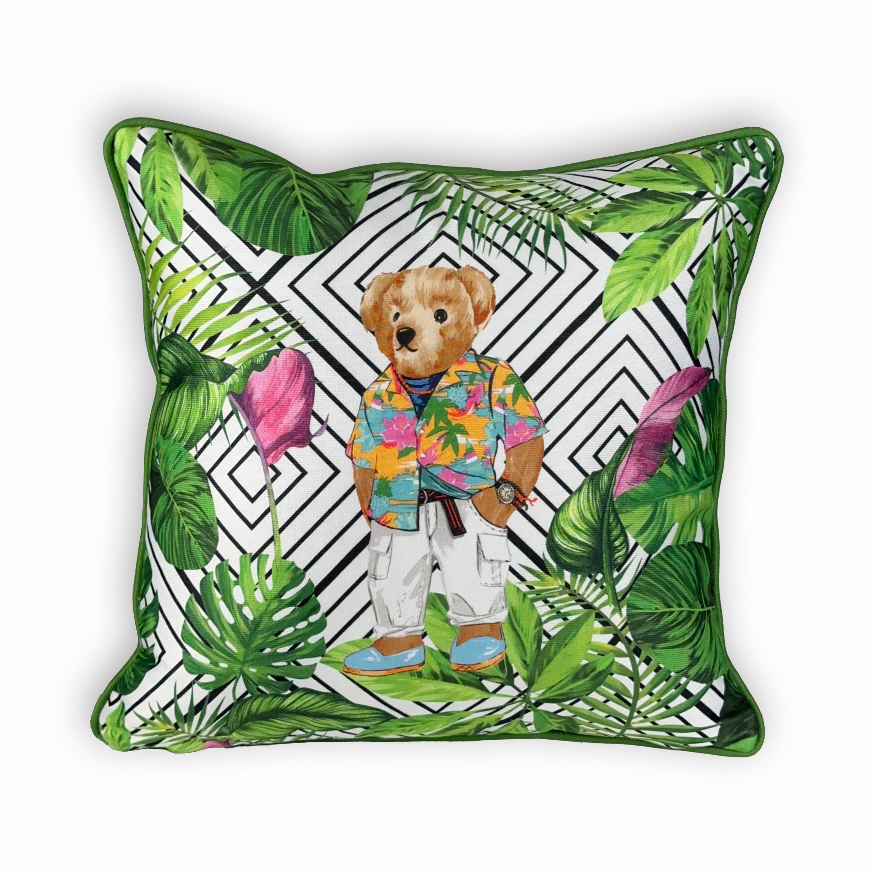 Summer White Teddy Bear 45x45 Kırlent