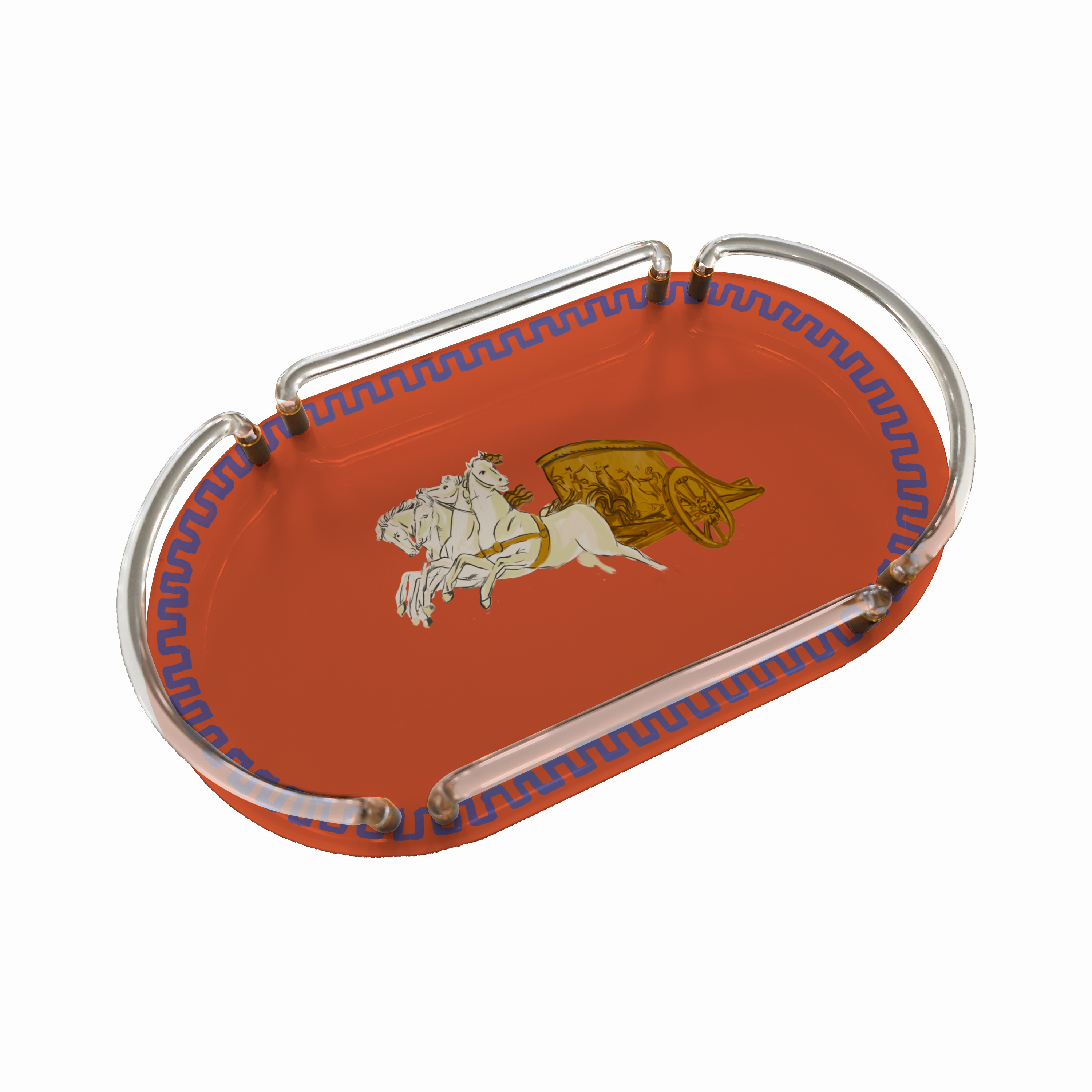 Imperium Orange Oval Pleksi Tepsi